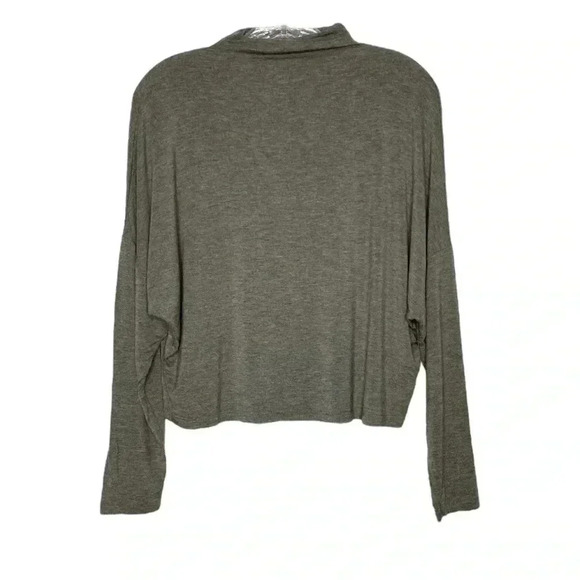 Express Heather Gray Mock Long-sleeve Top - Picture 1 of 5